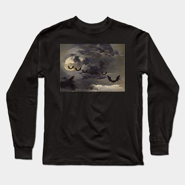 Scary bats coming for a look Long Sleeve T-Shirt by sailorsam1805